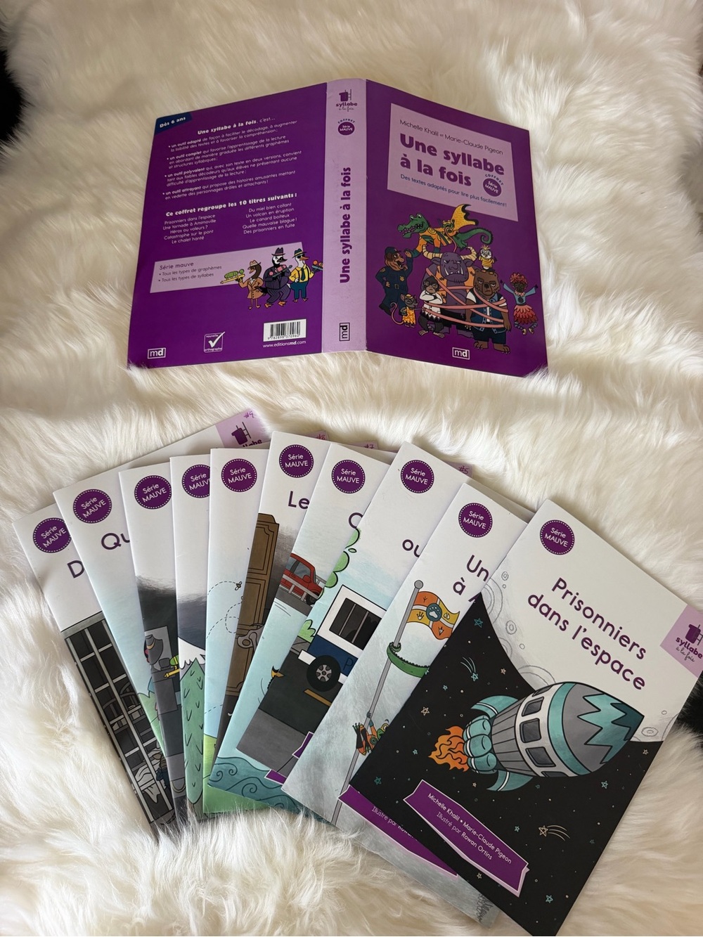 Editions MD Une Syllabe a la Fois French Learning Book Set Serie Mauve